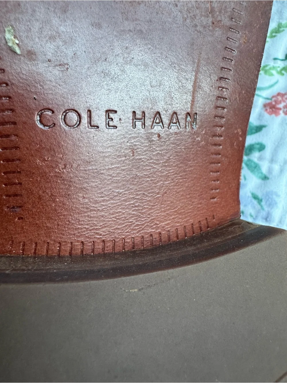 Cole Haan Men's Black Leather Derby Shoes with Blue Laces